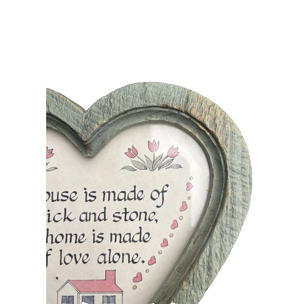 Homco Wall Hanging Hearts 1980 Love Grows Happy Hearts Set Of 2 Cottage Core Vtg